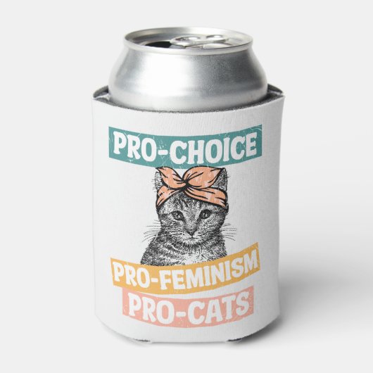 Pro-Choice, Pro-feminisme, Pro-Cat | Kat Lover Blikjeskoeler (Blikje Voorkant)
