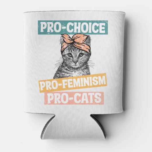 Pro-Choice, Pro-feminisme, Pro-Cat | Kat Lover Blikjeskoeler (Voorkant)