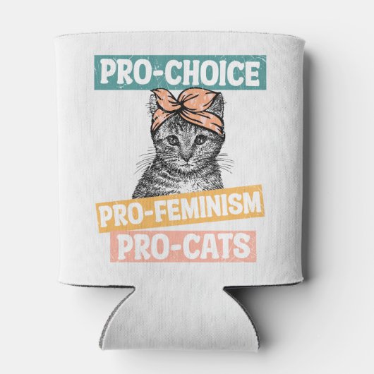 Pro-Choice, Pro-feminisme, Pro-Cat | Kat Lover Blikjeskoeler (Achterkant)