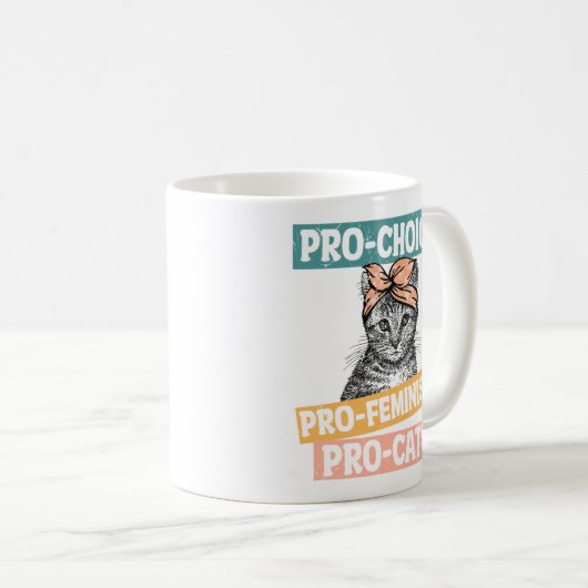 Pro-Choice, Pro-feminisme, Pro-Cat | Kat Lover Koffiemok (Voorkant rechts)