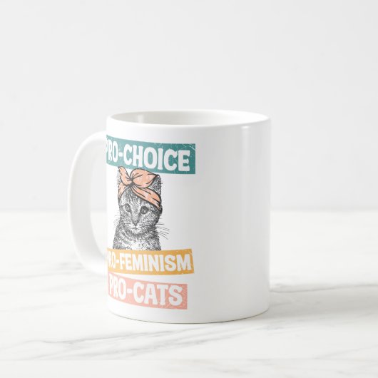 Pro-Choice, Pro-feminisme, Pro-Cat | Kat Lover Koffiemok (Voorkant links)