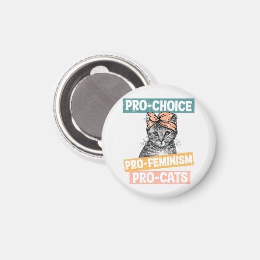 Pro-Choice, Pro-feminisme, Pro-Cat | Kat Lover Magneet (Voorkant / Achterkant)