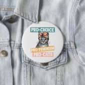 Pro-Choice, Pro-feminisme, Pro-Cat | Kat Lover Ronde Button 4,0 Cm (In situ)