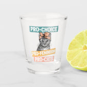 Pro-Choice, Pro-feminisme, Pro-Cat | Kat Lover Shot Glas (Voorkant)