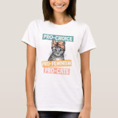 Pro-Choice, Pro-feminisme, Pro-Cat | Kat Lover T-shirt (Voorkant)