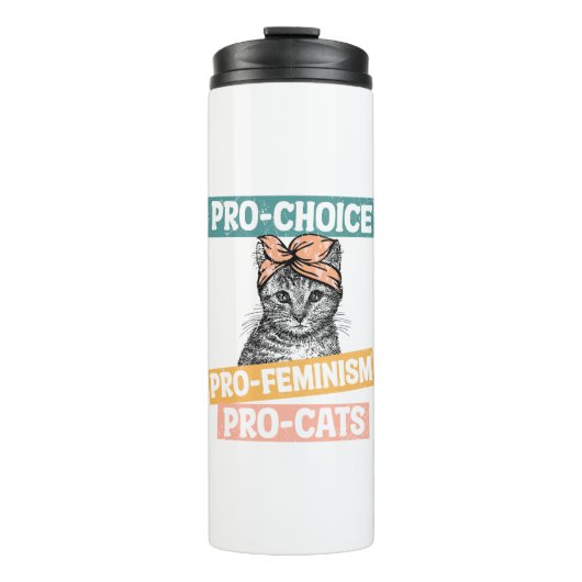 Pro-Choice, Pro-feminisme, Pro-Cat | Kat Lover Thermosbeker (Voorkant)