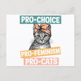 Pro Choice Pro Feminisme Pro Cats Briefkaart