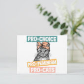 Pro Choice Pro Feminisme Pro Cats Briefkaart (Staand voorkant)