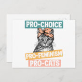 Pro Choice Pro Feminisme Pro Cats Briefkaart (Voorkant / Achterkant)