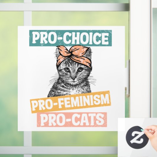 Pro Choice Pro Feminisme Pro Cats Raamsticker (Huis)