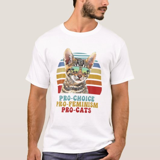 Pro Choice Pro Feminisme Pro Katten Vrouwenrechten T-shirt (Voorkant)
