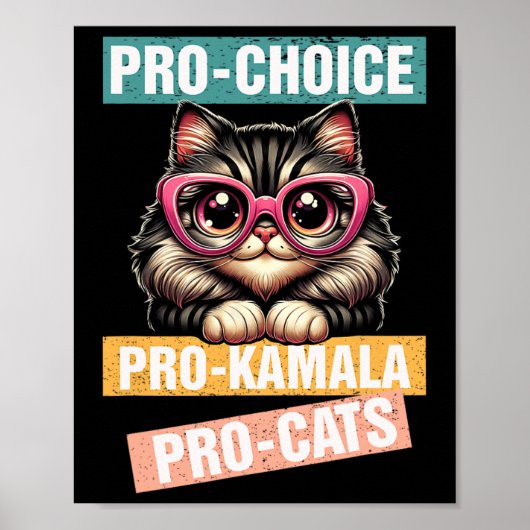 Pro Choice Pro Kamala Pro Cat Kamala 2024 voor Pre Poster (Voorkant)