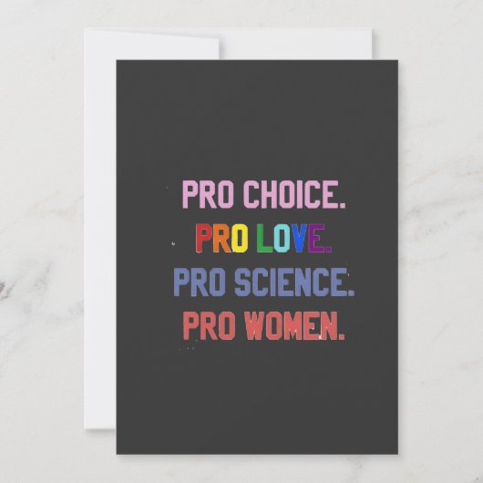 Pro-Choice Pro-Life Pro-Science Pro-Vrouwen Kaart (Voorkant)