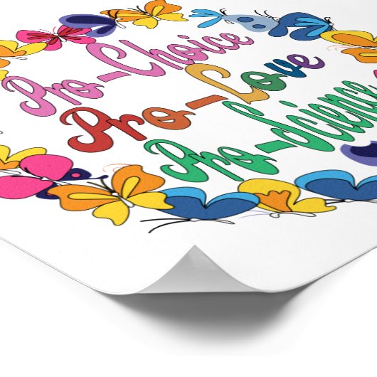 Pro-Choice Pro-Love Pro-Science, Feminist Gay Poster (Hoek)