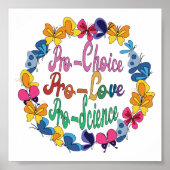 Pro-Choice Pro-Love Pro-Science, Feminist Gay Poster (Voorkant)