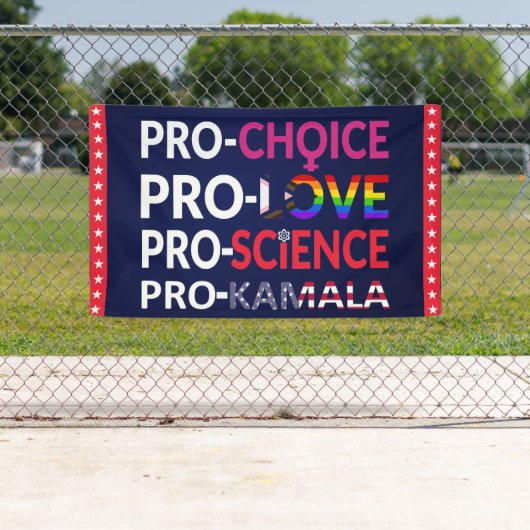 Pro-Choice, Pro-Love, Pro-Science, Pro-Kamala 2024 Spandoek (Insitu)