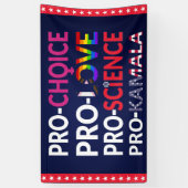 Pro-Choice, Pro-Love, Pro-Science, Pro-Kamala 2024 Spandoek (Verticaal)