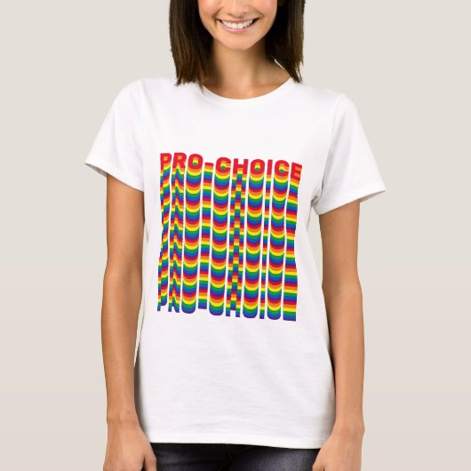 Pro Choice regenboogtypografie lgbtq retro cool T-shirt (Voorkant)