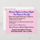 Pro Choice Roe v Wade Haal de stem uit het Veilige Briefkaart (Voorkant / Achterkant)