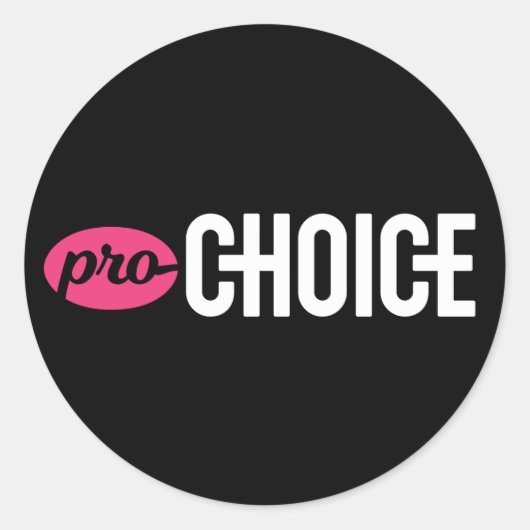 Pro-Choice Ronde Sticker (vel van 4): Zwart (Voorkant)