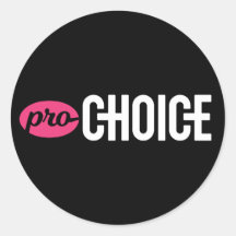 Pro-Choice Ronde Sticker (vel van 4): Zwart