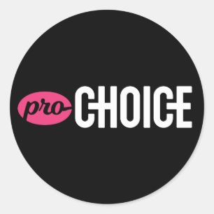 Pro-Choice Ronde Sticker (vel van 4): Zwart