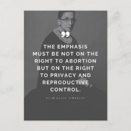 Pro Choice Ruth Bader Ginsburg Quote Briefkaart