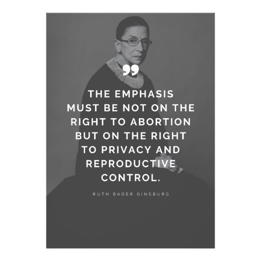 Pro Choice Ruth Bader Ginsburg Quote Foto Afdruk (Voorkant)