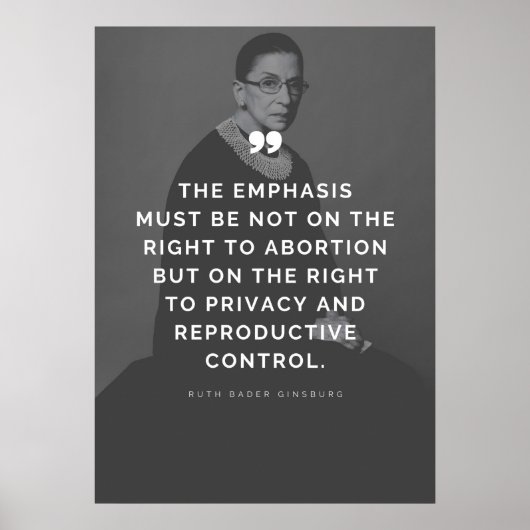 Pro Choice Ruth Bader Ginsburg Quote Poster (Voorkant)