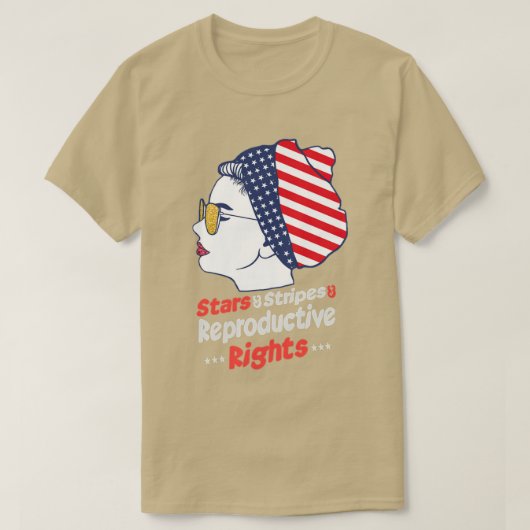 Pro Choice th of Juli Stars Stripes Reproductive T-shirt (Design voorkant)