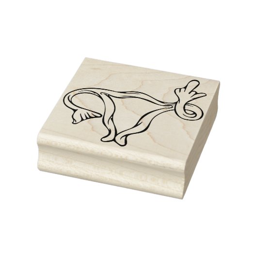 Pro-choice uterus flip off rubberstempel (Stempel)