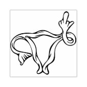 Pro-choice uterus flip off rubberstempel (Afrduk)