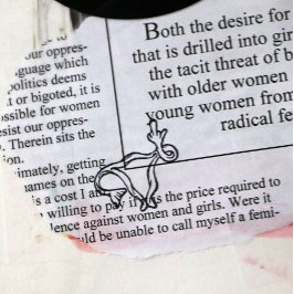Pro-choice uterus flip off rubberstempel