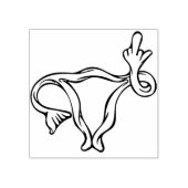 Pro-choice uterus flip off rubberstempel (Afrduk)