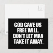 Pro Choice Vrije Wil Briefkaart (Voorkant / Achterkant)