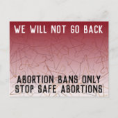 Pro Choice We gaan Roe niet terug v Wade Briefkaart (Voorkant)