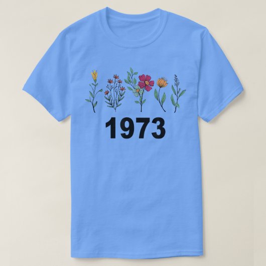 Pro Choice Wildflower Floral 1973 Feminisme and Fe T-shirt (Design voorkant)