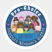 Pro-Choice Witte en Blauwe Ronde Sticker (Voorkant)
