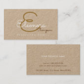 Pro-contactkaart / origineel monogram op Kraft Visitekaartje (Voorkant / Achterkant)