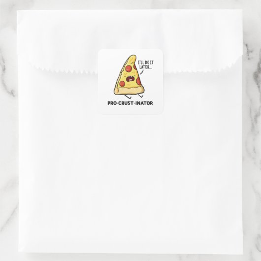 Pro-crust-inator Pizza Pun Sticker (Tas)