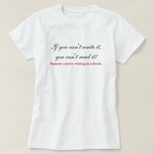 Pro cursief schrijven op scholen t-shirt