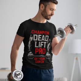 Pro Dead Lift Weight Lifter Barbell T-shirt Mannen