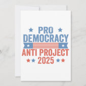 Pro Democracy Anti Project 2025 Republikein Trump Bedankkaart (Voorkant)