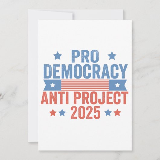 Pro Democracy Anti Project 2025 Republikein Trump Bedankkaart (Voorkant)
