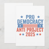 Pro Democracy Anti Project 2025 Republikein Trump Bedankkaart (Voorkant / Achterkant)