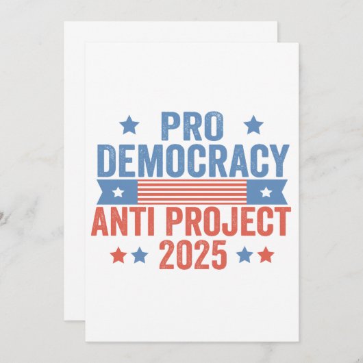 Pro Democracy Anti Project 2025 Republikein Trump Bedankkaart (Voorkant / Achterkant)