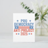 Pro Democracy Anti Project 2025 Republikein Trump Briefkaart (Staand voorkant)