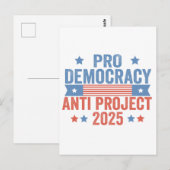 Pro Democracy Anti Project 2025 Republikein Trump Briefkaart (Voorkant / Achterkant)