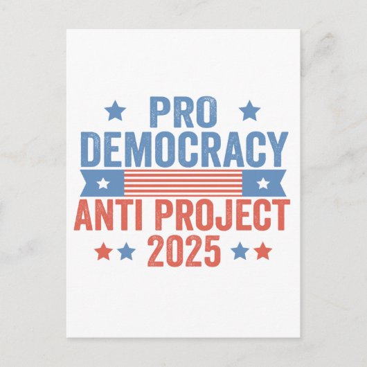 Pro Democracy Anti Project 2025 Republikein Trump Briefkaart (Voorkant)