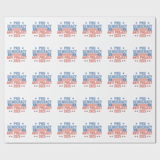 Pro Democracy Anti Project 2025 Republikein Trump Cadeaupapier (Vlak)